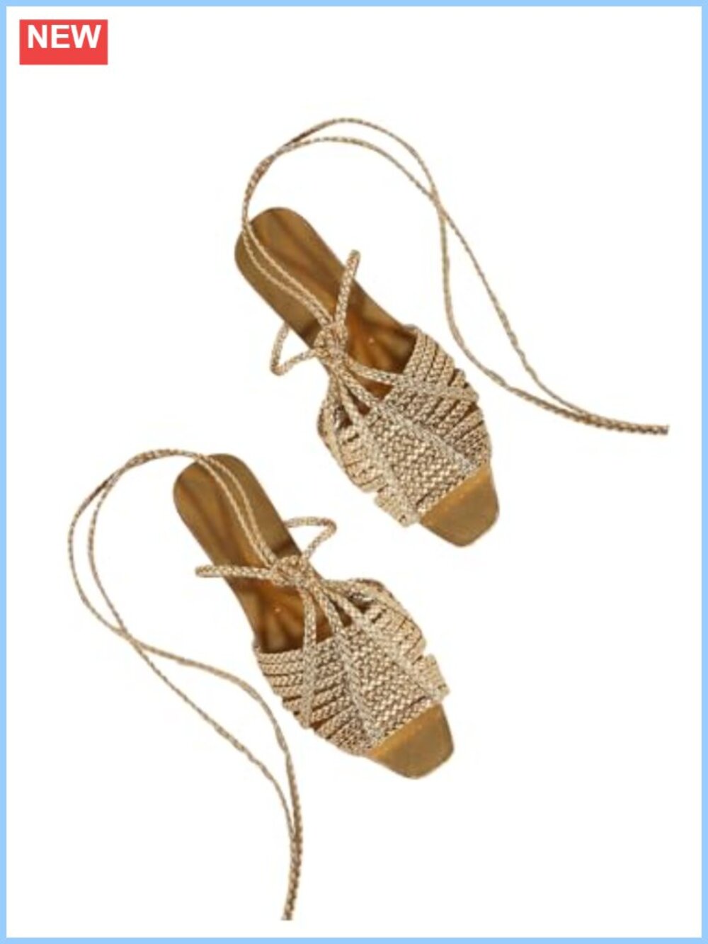Lace Up Braided Strappy Wrap Dressy Flats Faux Leather Sandals